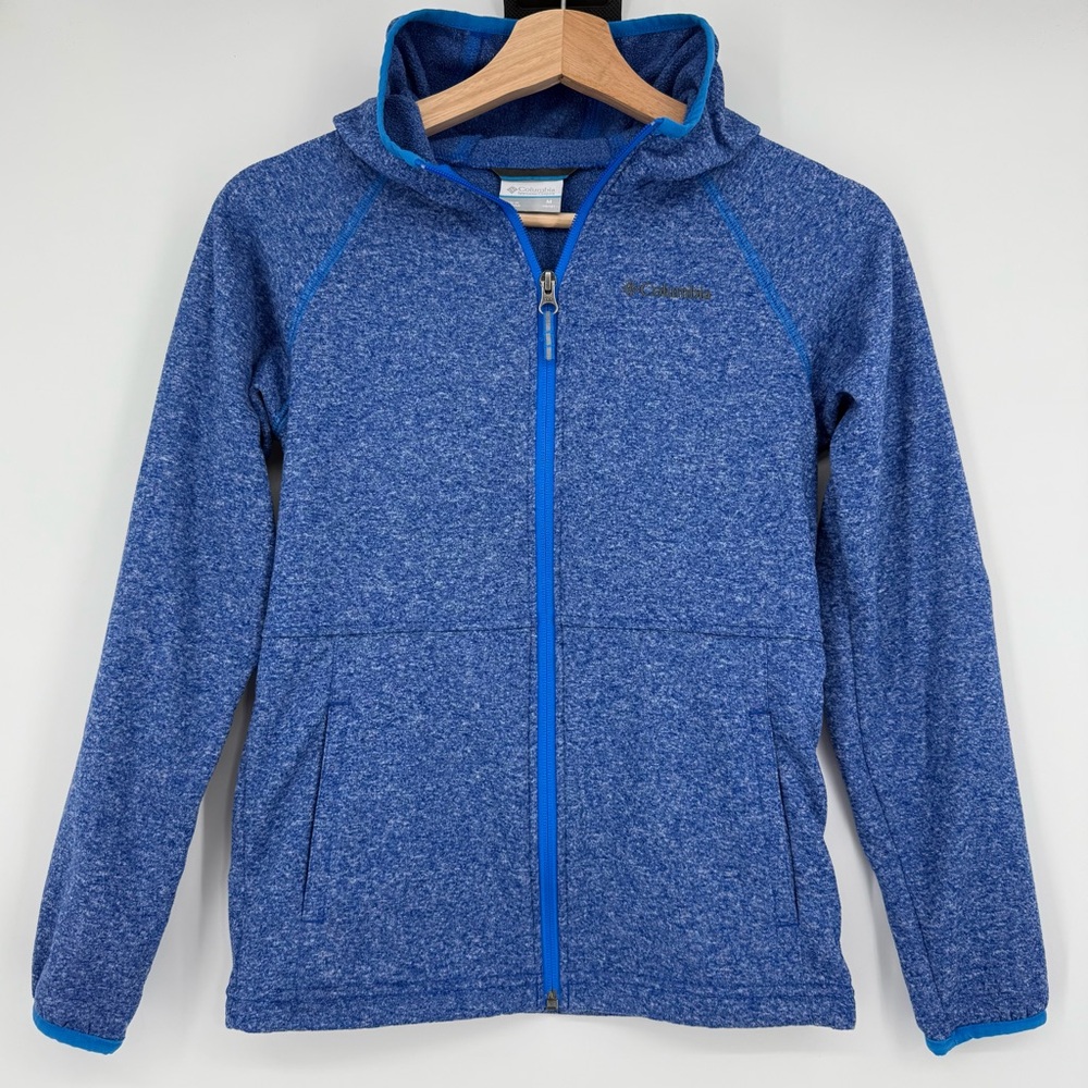 Columbia Kids Blue Fleece Hooded Full Zip‎ Jacket M 10/12